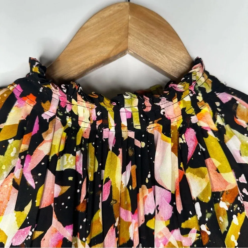 Marie Oliver Arden 100% Silk Ruffle Neck Long Sleeve Blouse Size XS - Image 11