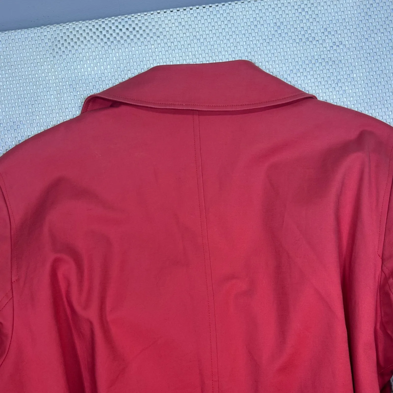 Talbots Red Trench Coat‎ Women's Double Breasted Belted Lightweight Jacket 12 - Image 5