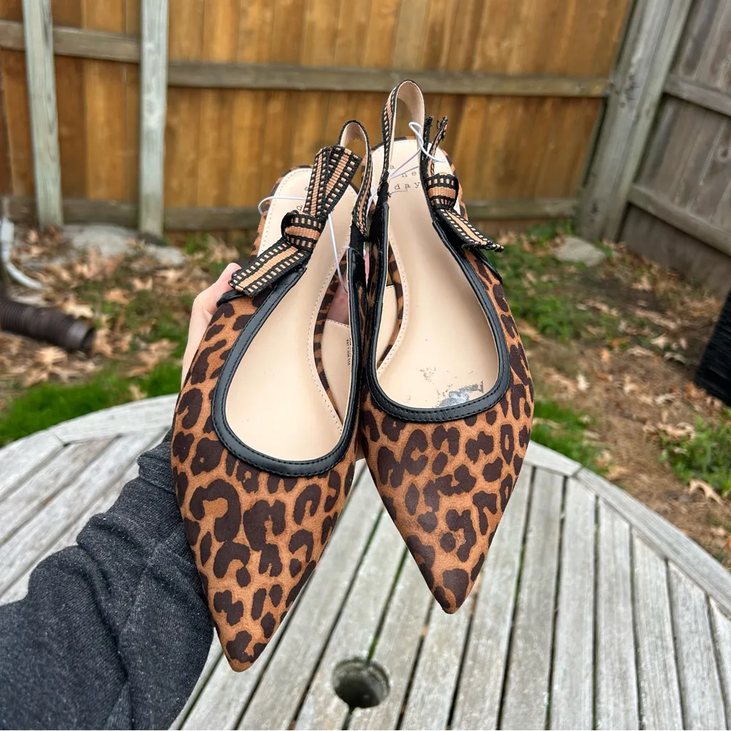 Women's London Sling Back Flats - A New Day size 8 animal print cheetah brown - Image 7