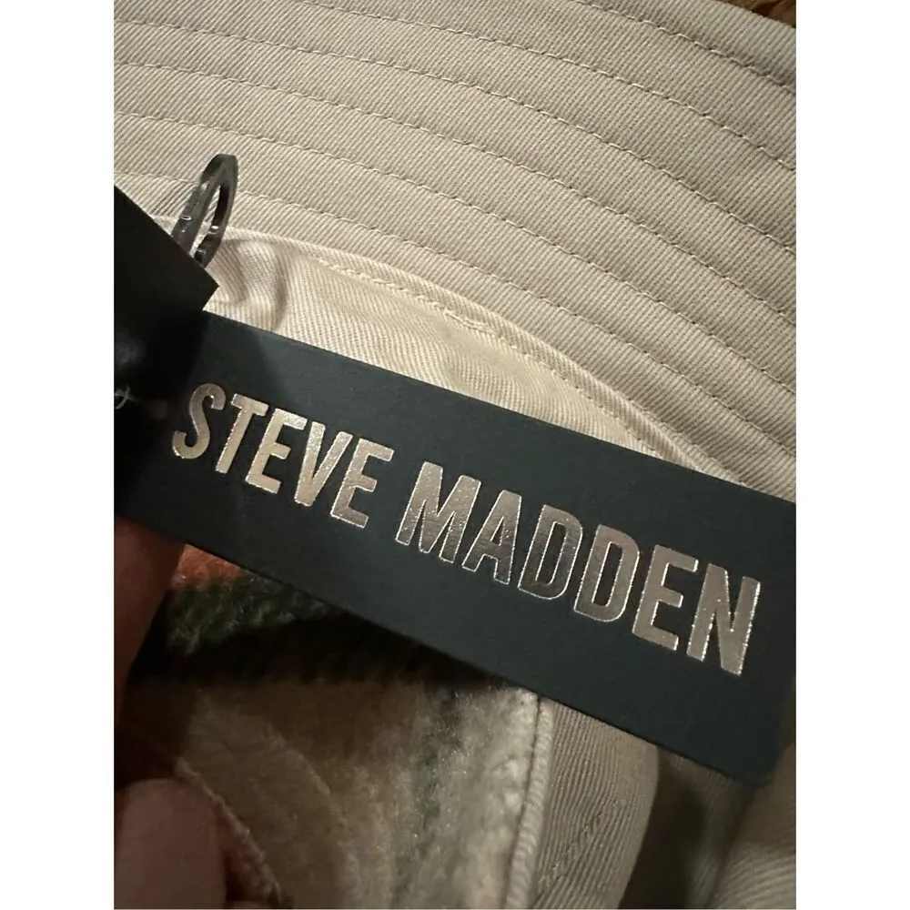 NEW Steve Madden Women's Logo Plate Brushed Plaid Bucket Hat - Image 6