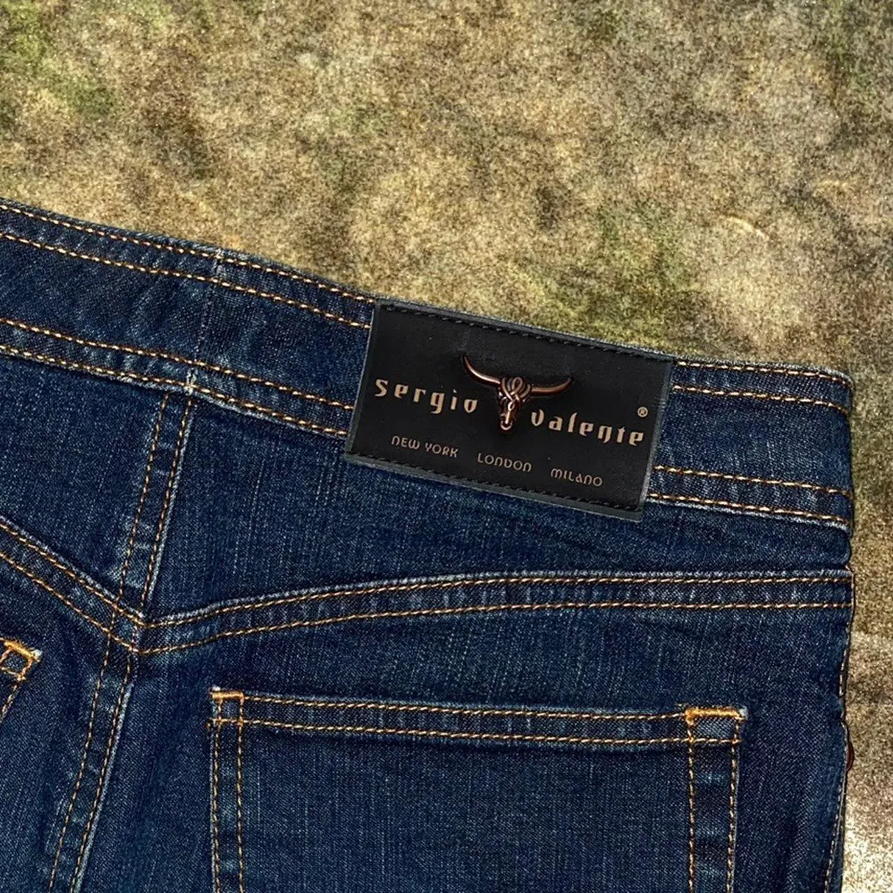 Blue Denim Pencil Midi Skirt With Floral Beaded Details - Image 2