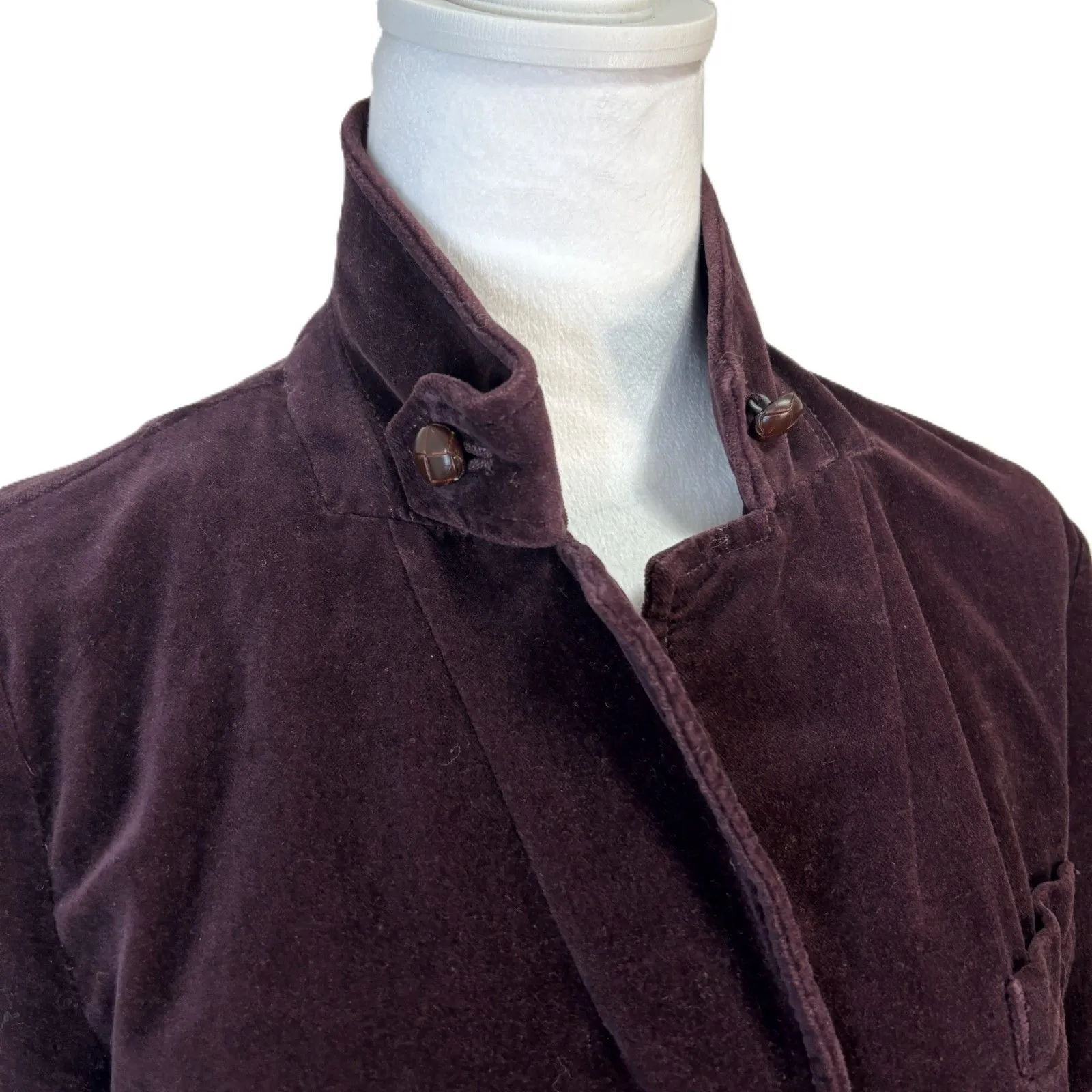 J. Crew Womens Velvet Blazer Dark Purple Wood Button Academia Preppy Career Sz M Size M - Image 3