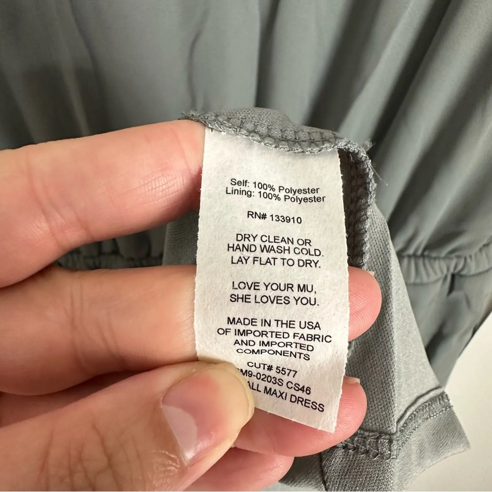 Show Me Your Mumu Kendall Maxi Dress Soft Charcoal Crisp Size Small NWT - Image 9