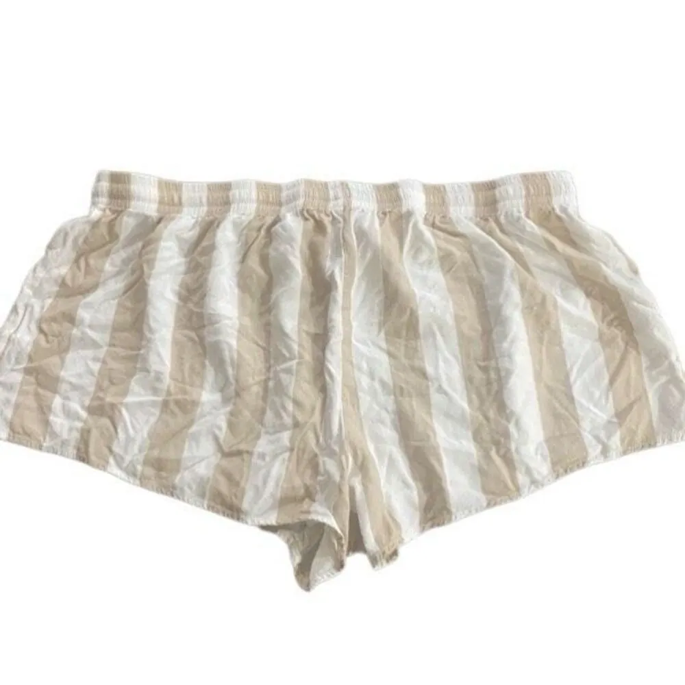 Birdy Grey birds of a feather flock together XL pj shorts white tan stripes - Image 2