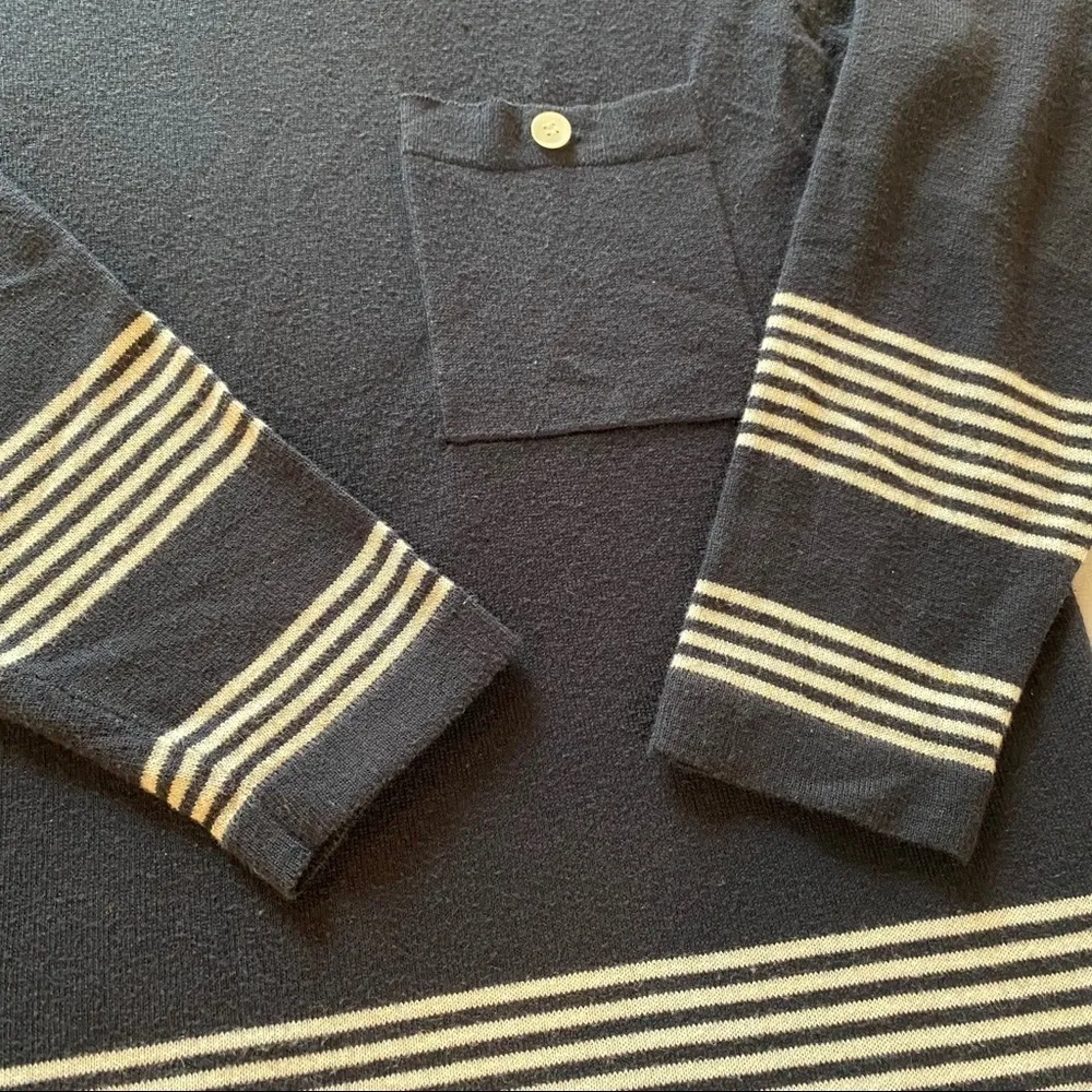 Episode Wool Blend Striped Tunic Sweater Black Size Medium - Image 7