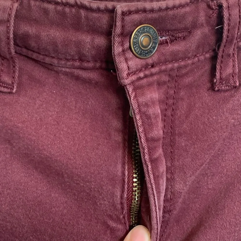 5/$25 Abercrombie & Fitch Skinny Jeans in Maroon - Image 4