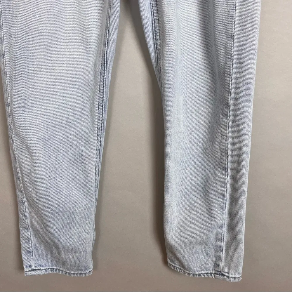 American Eagle Jeans AEO High Rise Mom Size 4 Regular Light Wash Distressed Blue - Image 6