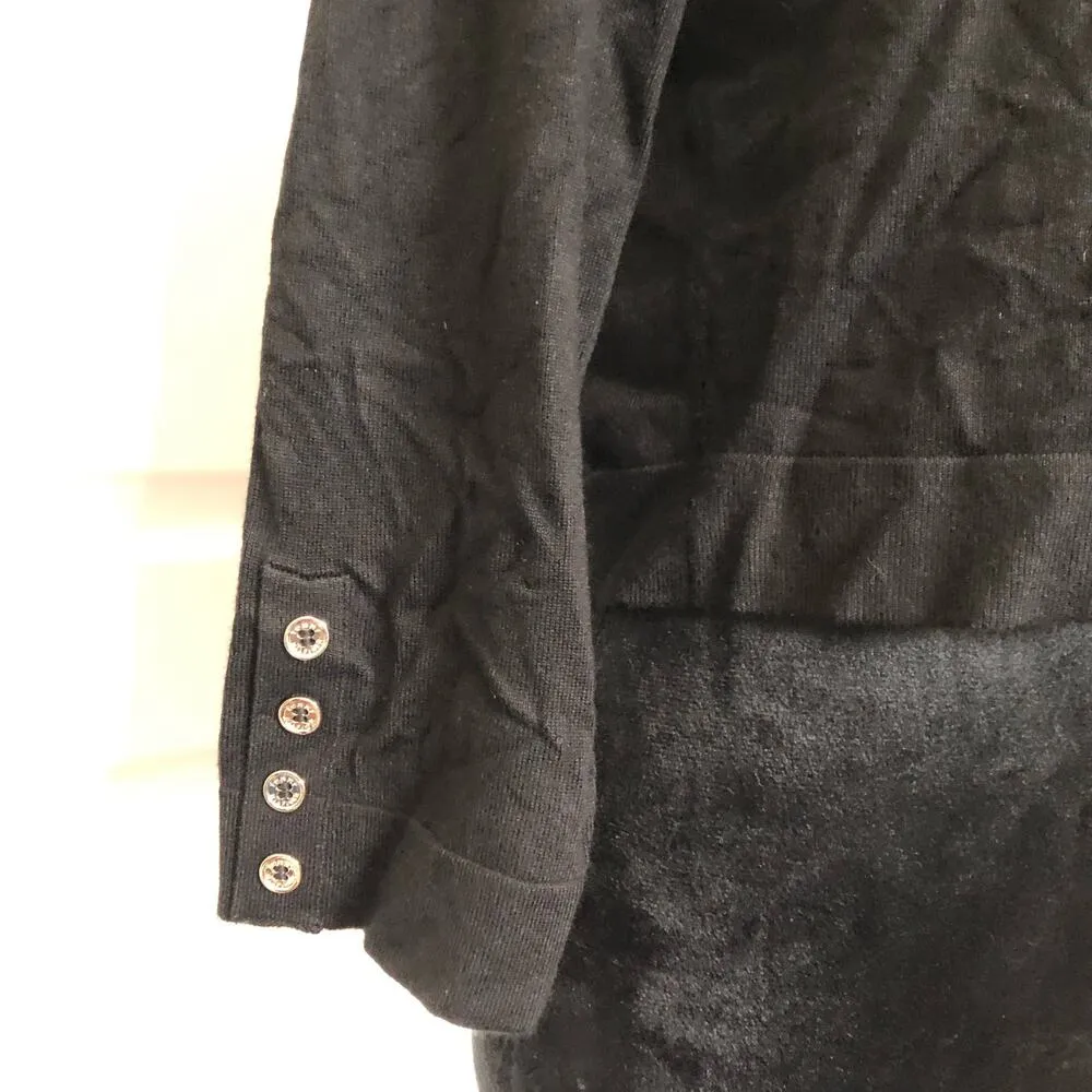 Brand‎ New Women's Tommy Hilfiger Button Sleeve Black Cardigan Size Medium - Image 3