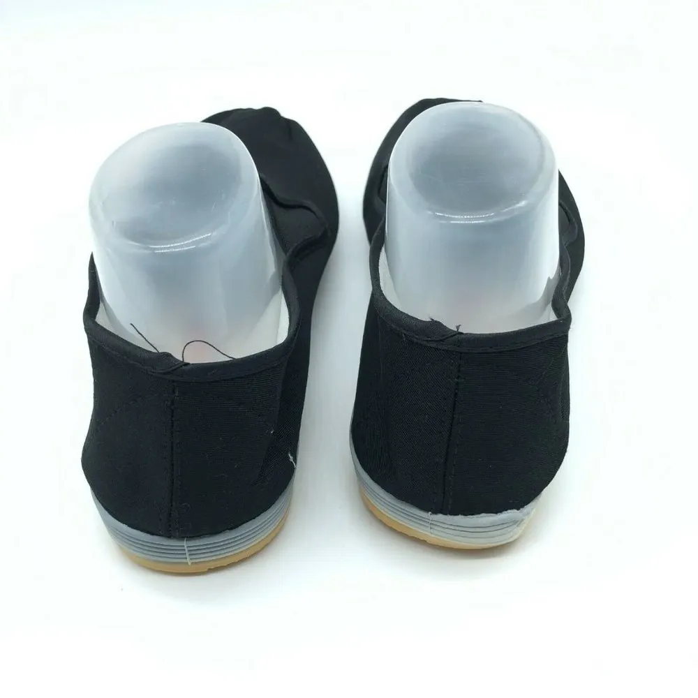 Womens Espadrille Flats Slip On Canvas Basic Black Size 39 US 8 - Image 3