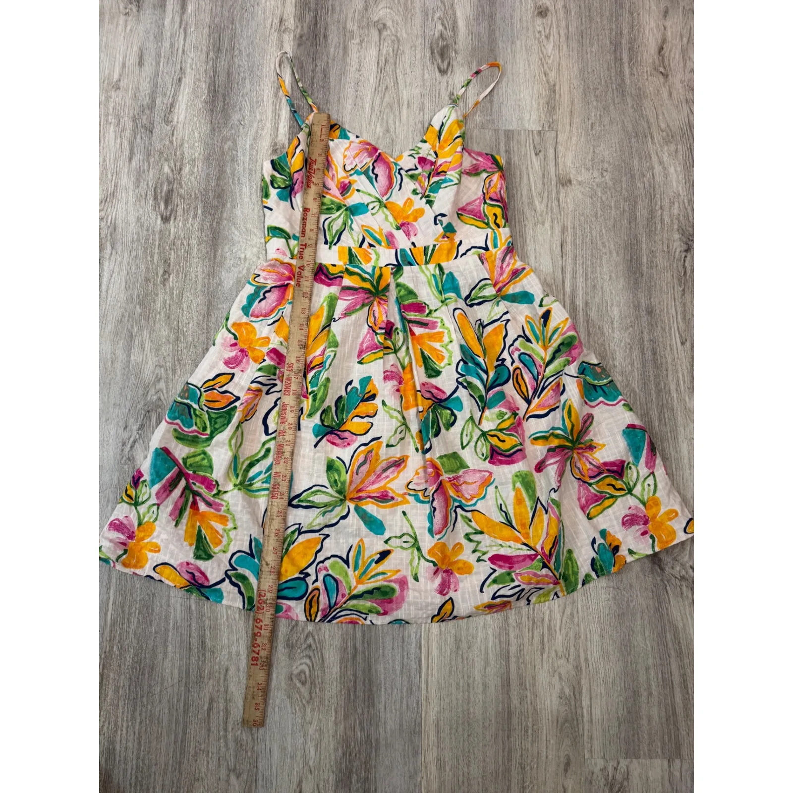 Easel Los Angeles Floral Print Wrap V Neck Smocked Back Mini Dress L White Size L - Image 5