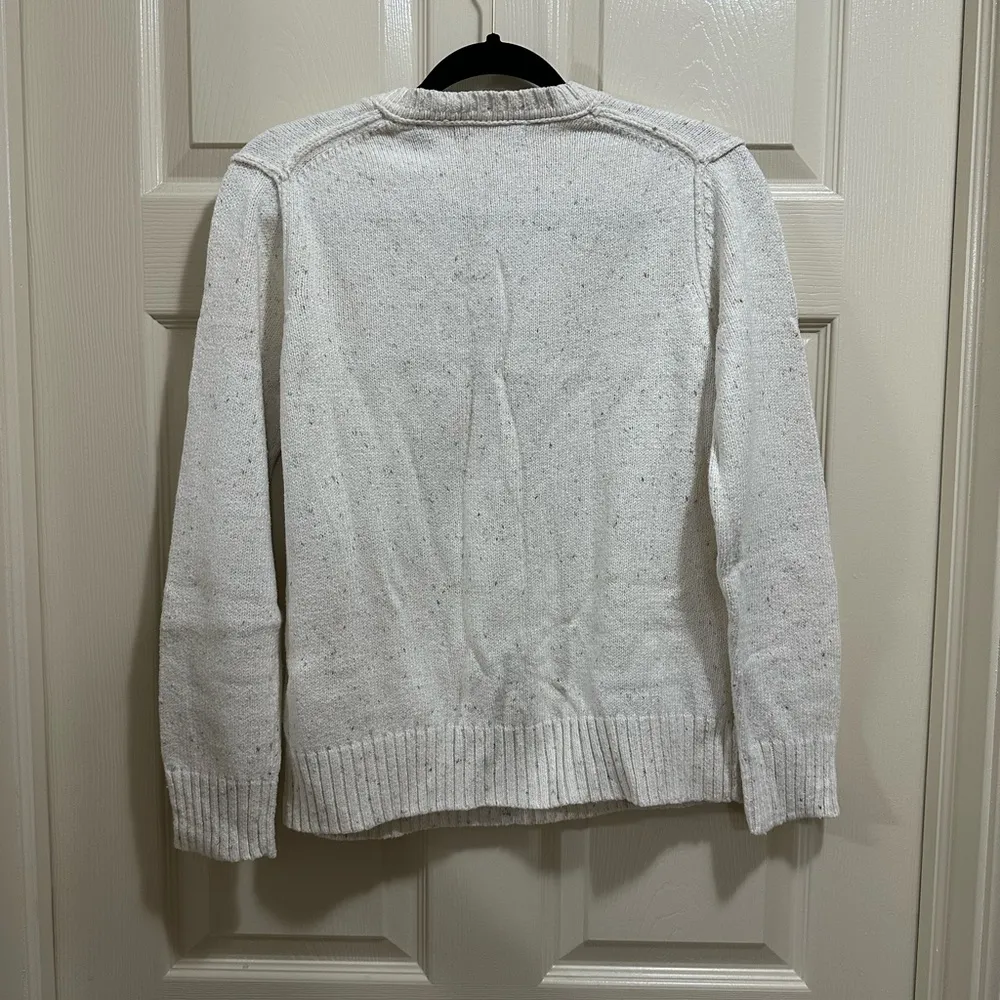 Women’s Liz Claiborne v-neck sweater cream marled textured size large - Image 5