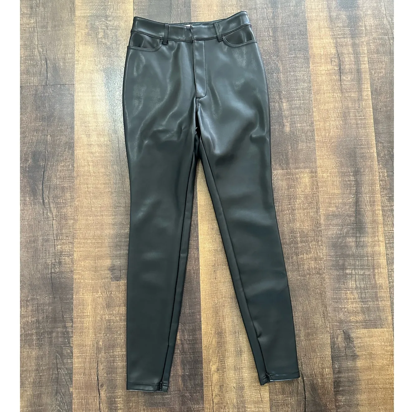 House of CB Faux Leather High Waisted Skinny Pants Black Size M - Image 11