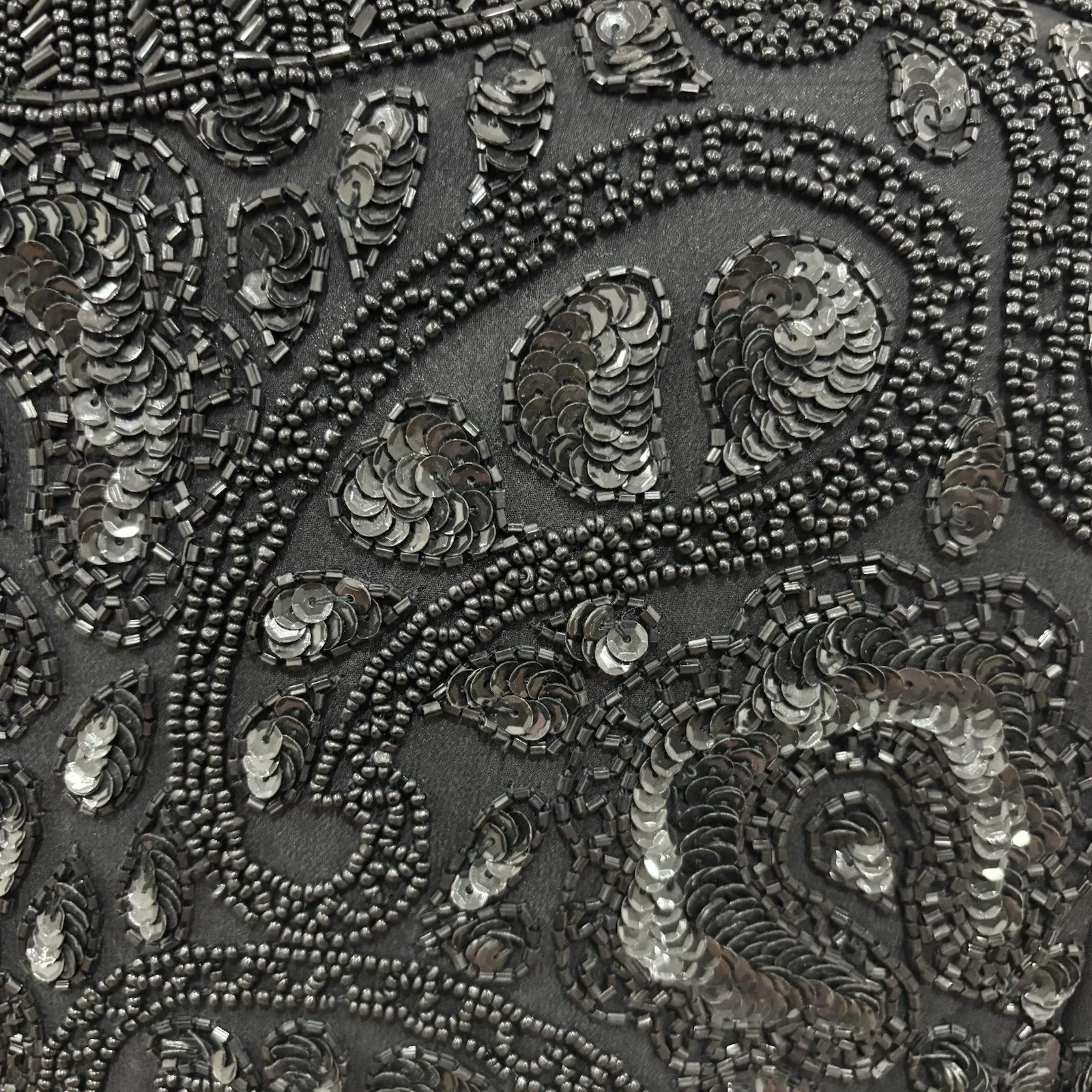 Vintage Women’s Size M Black 100% Silk Beaded Paisley Design Evening Jacket Size M - Image 5