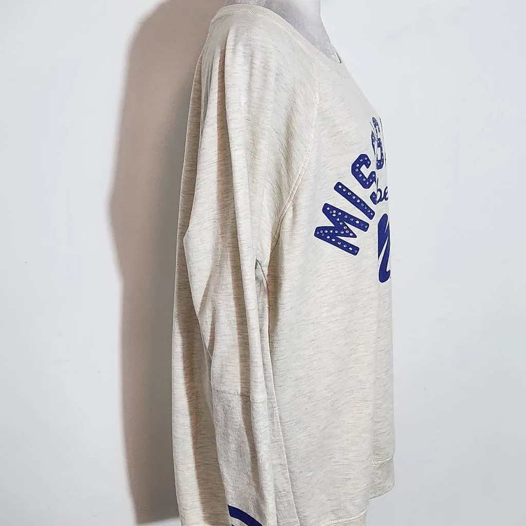 Touch Stadium Gray Ole Miss Rebels Oversized Pullover Tunic Size Large Blue - Image 5