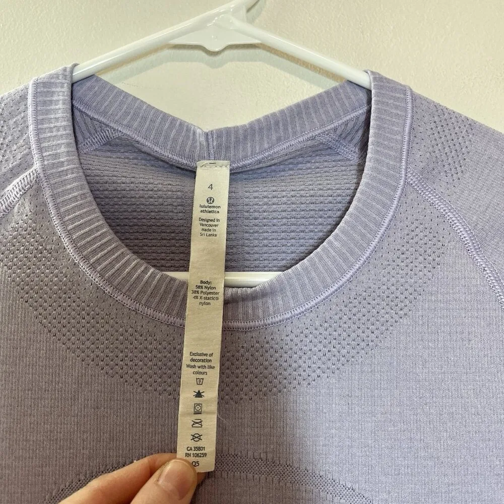 Lululemon Lilac Purple Swiftly Tech Long Sleeve Top Size 4 - Image 2