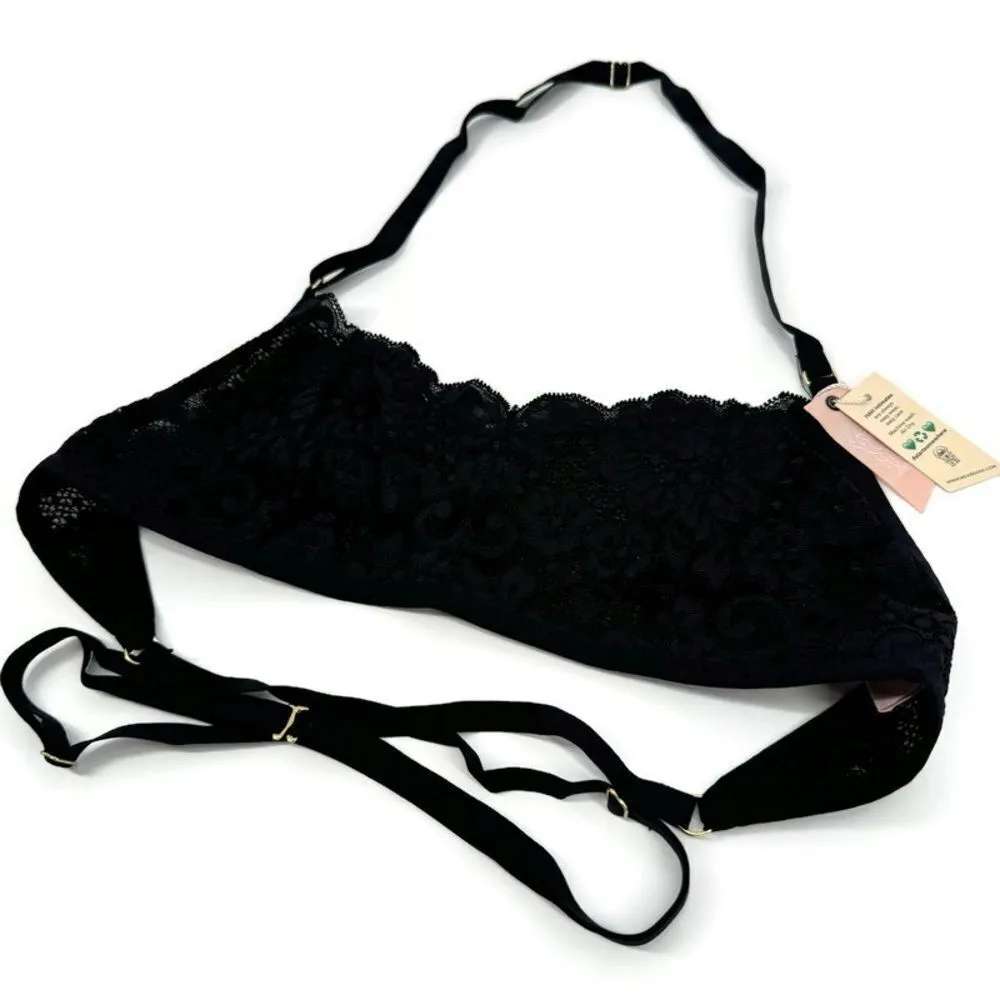 Free People x We are HAH Don't Cross Me Halter Bralette‎ Black XS NWT - Image 7