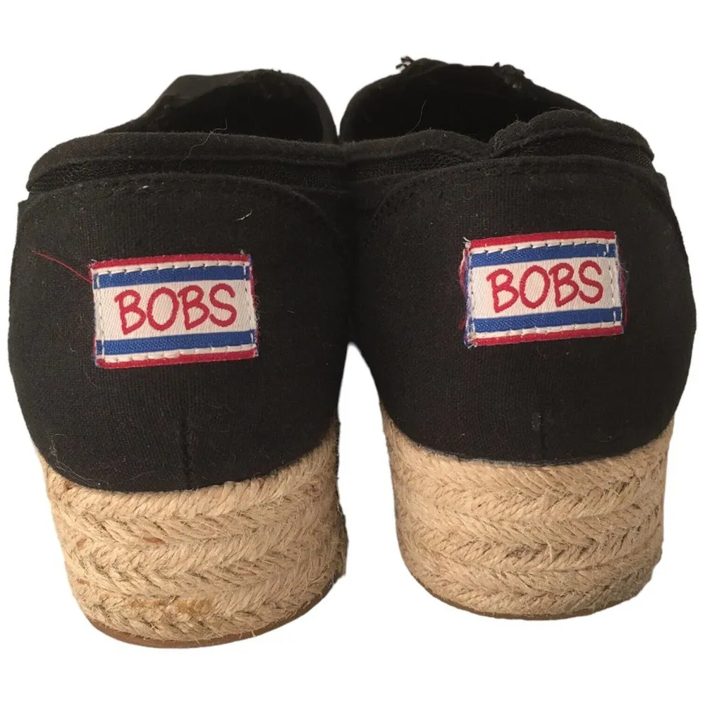 Skechers Bobs Espadrille Highlights 2.0 Homestretch Slip On Womens Shoe Black 9 - Image 2