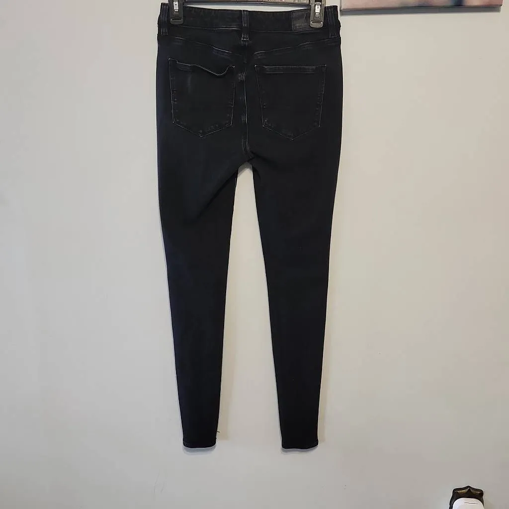 American Eagle Size 4 X-Long Dream Stretch High Rise Jegging Skinny Jeans Black - Image 5