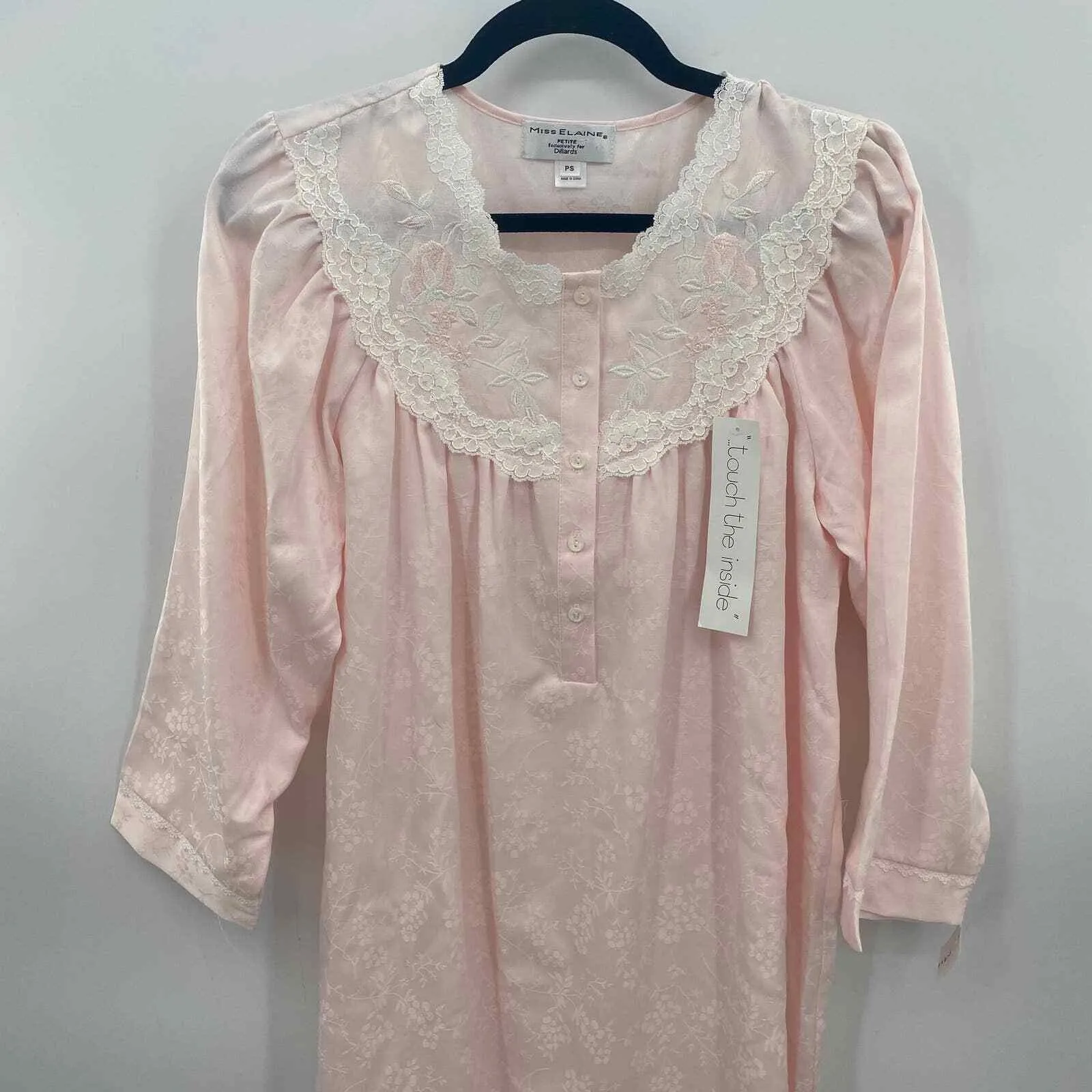 Miss Elaine Nightgown Womens Petite Small Pink Polyester Cotton Floral NEW - Image 2