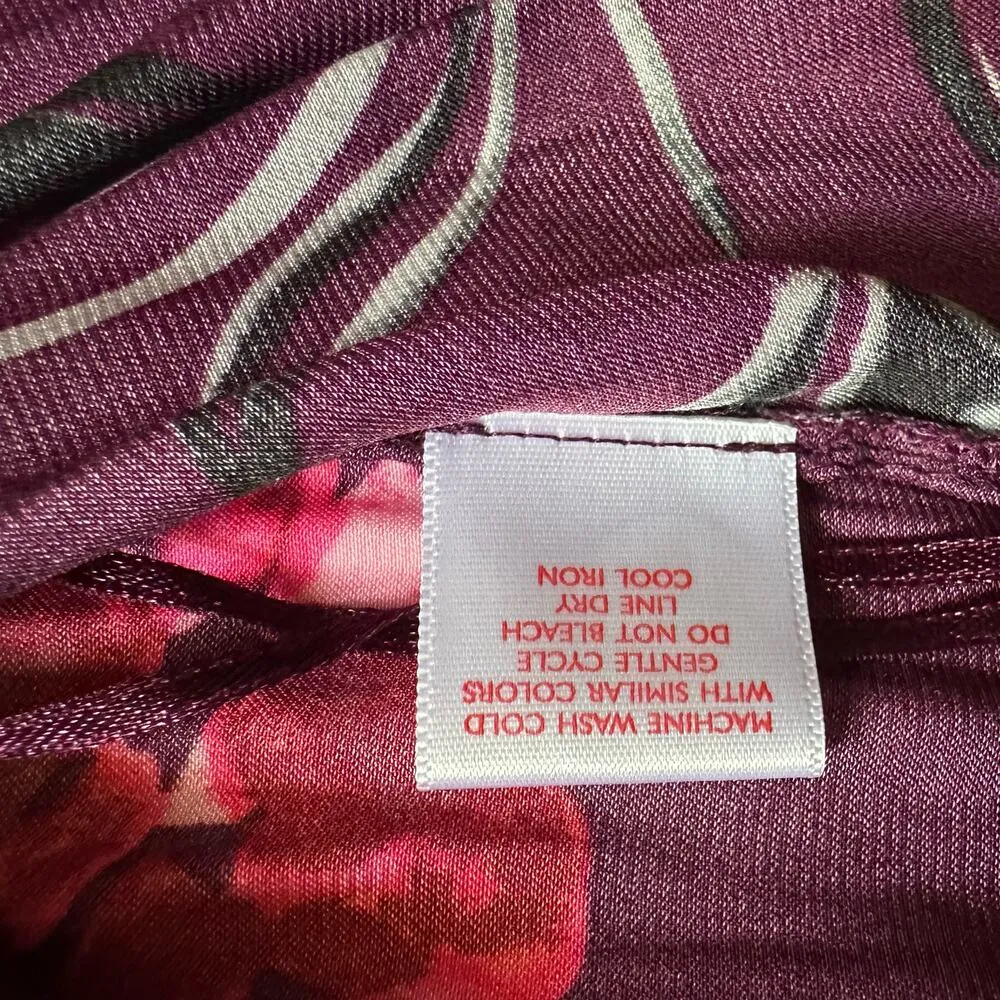 Josie Natori Freestyle Pants Purple / Pink Women’s size Medium pretty floral - Image 8