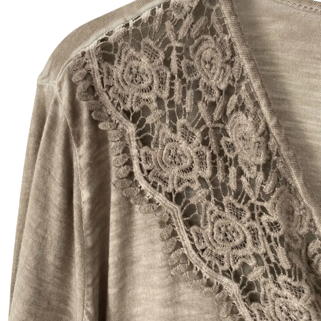 Soft Surroundings NWTs Taupe Tan Lace Trim Nightgown Sleep shirt Loungewear - Image 3