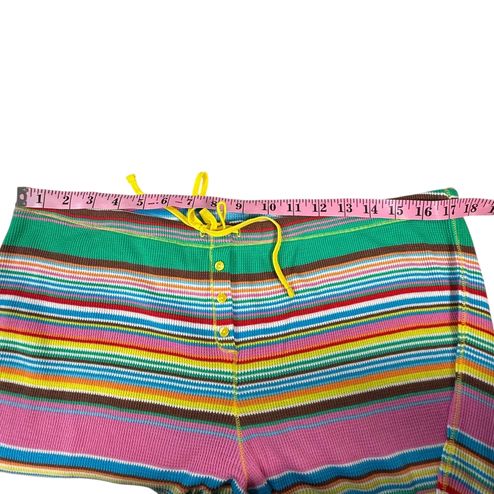 VTG Victoria's Secret Pajama Set XL Multi Stripe Long Sleeve Top Pants Y2K - Image 8