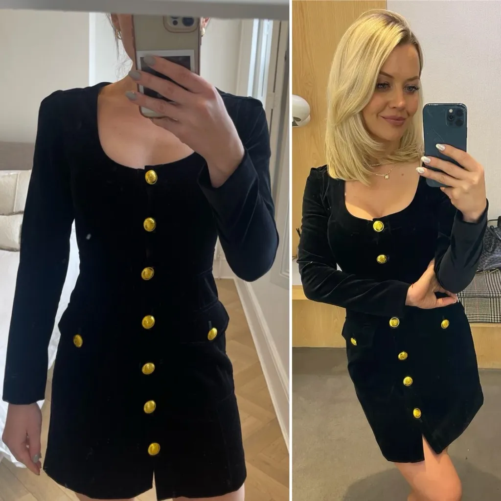 A.L.C. Ivy Black Blazer Mini Dress Gold Buttons Long Sleeve Size 6 NWT - Image 14