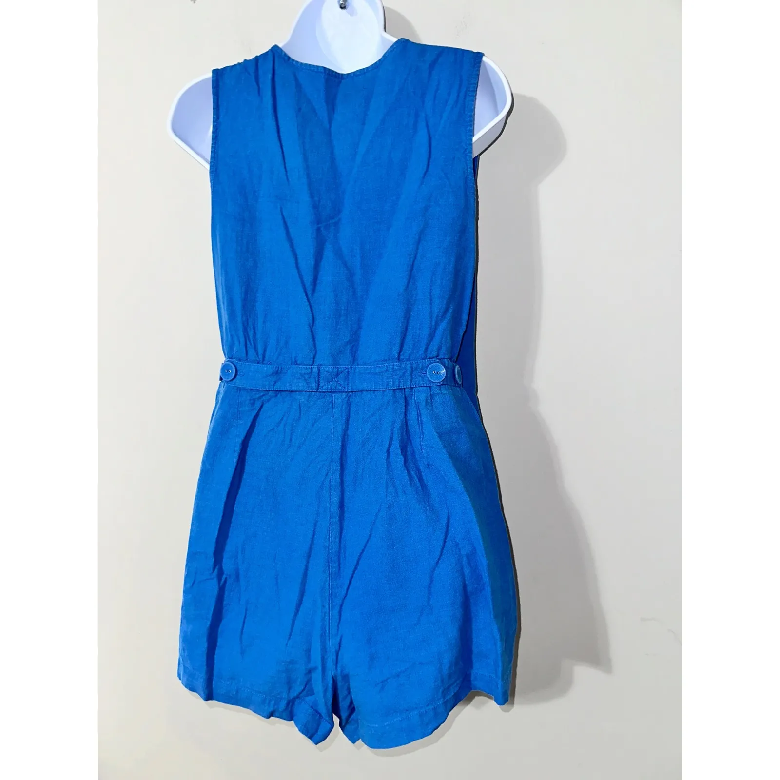 Lost + Wander Women's Sleeveless Double Breasted Blue Romper Jumpsuit Size L - Image 7