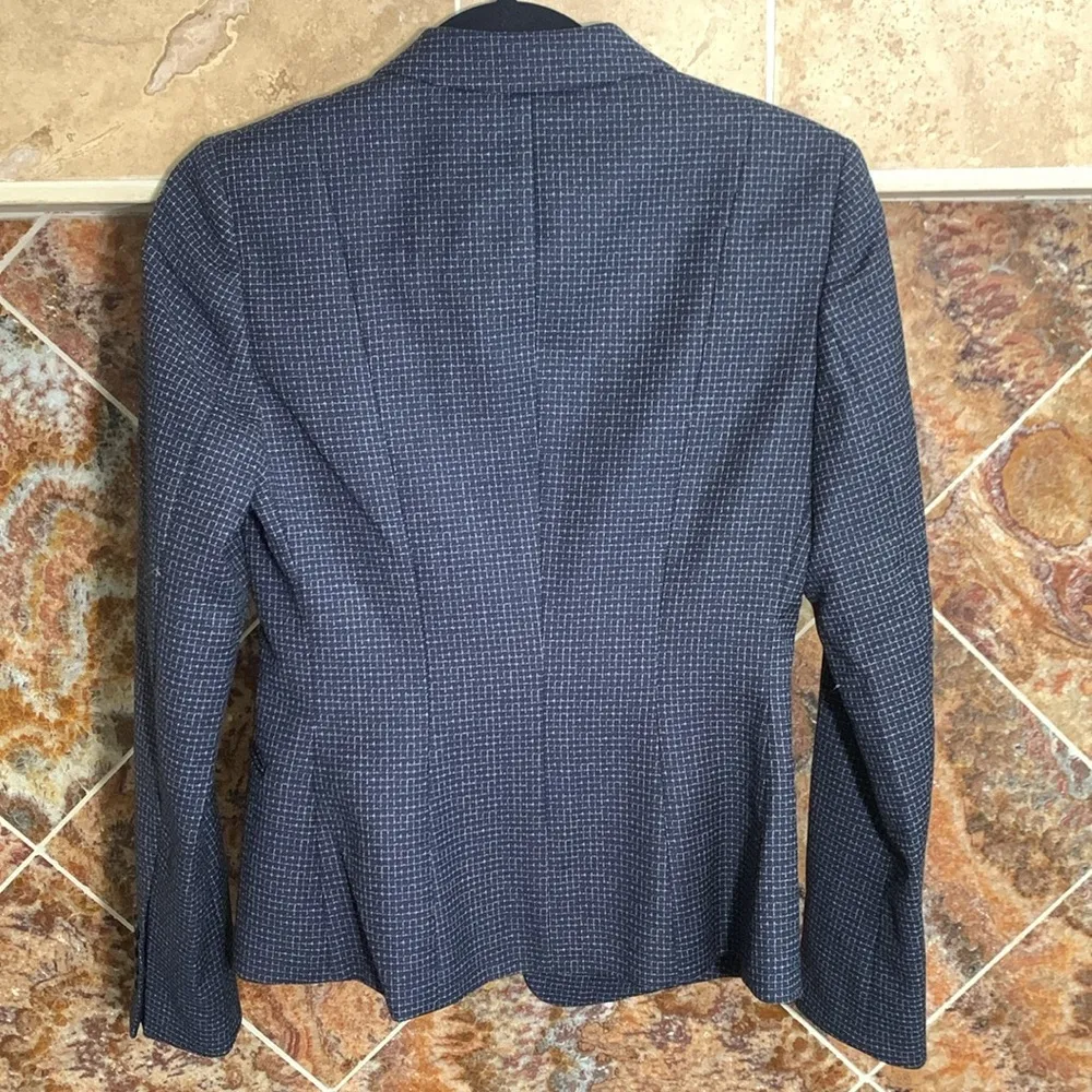 Women’s Boss Hugo Boss Navy Checkered Blazer. No Size Tags. Small - Image 2