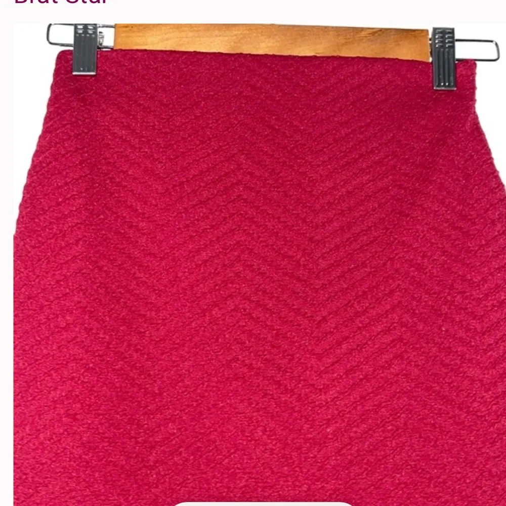 Brat Star Skirt womens small pencil red bodycon stretchy business elastic waist - Image 4
