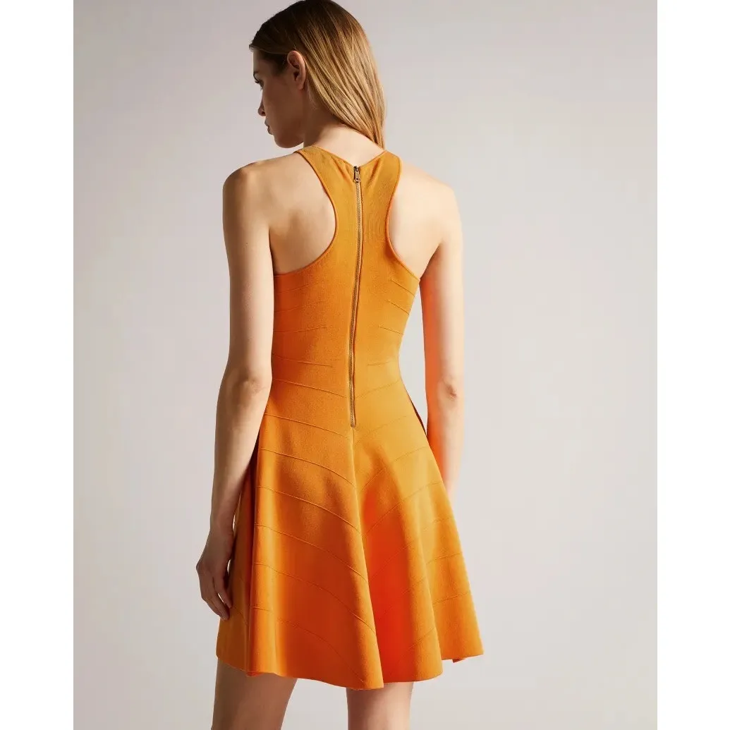Ted Baker London Salny Dark Orange Sleeveless Fit & Flare Racerback Mini Dress - Image 2