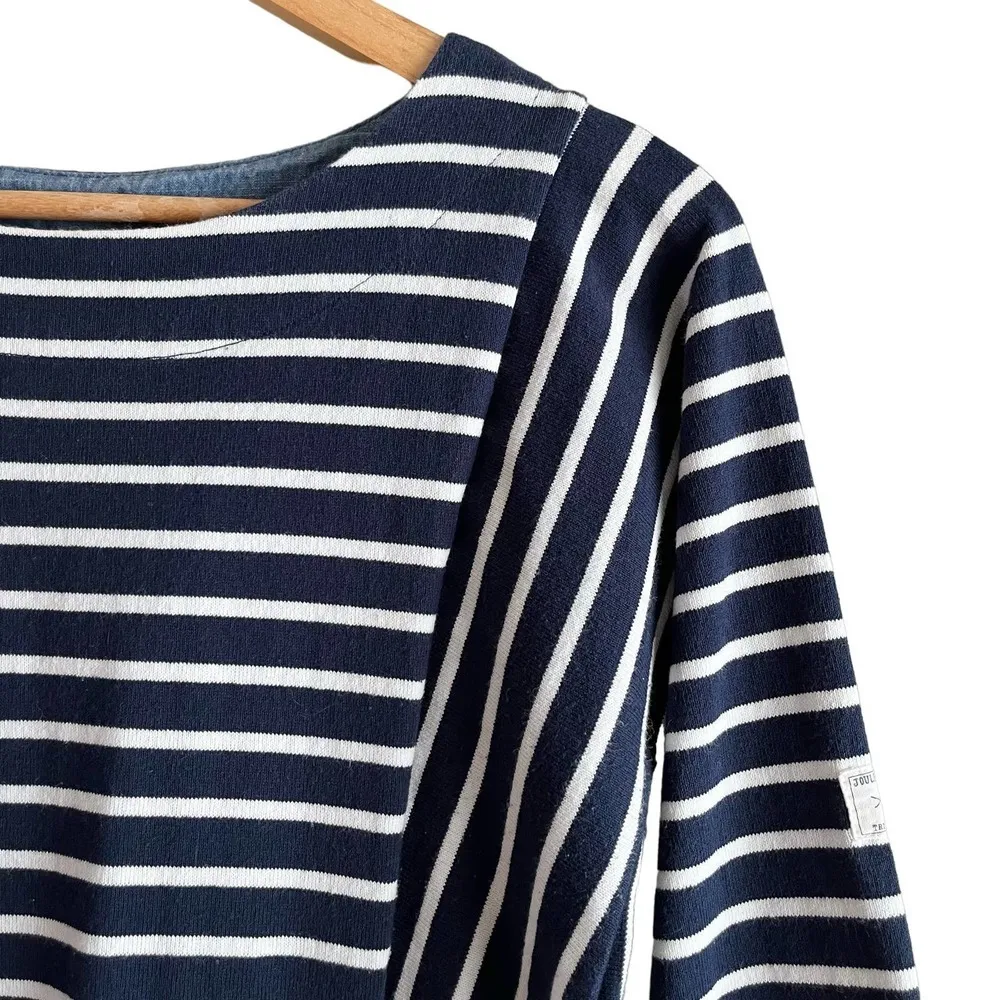 Joules Nautical Navy White Striped 3/4 Sleeve Dress w/ Pockets 100% Cotton, Sz 6 - Image 5