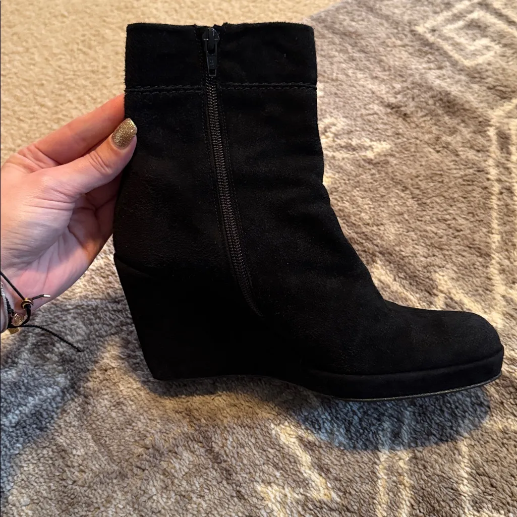 Stuart Weitzman  Suede Wedge Ankle Boots - Image 4