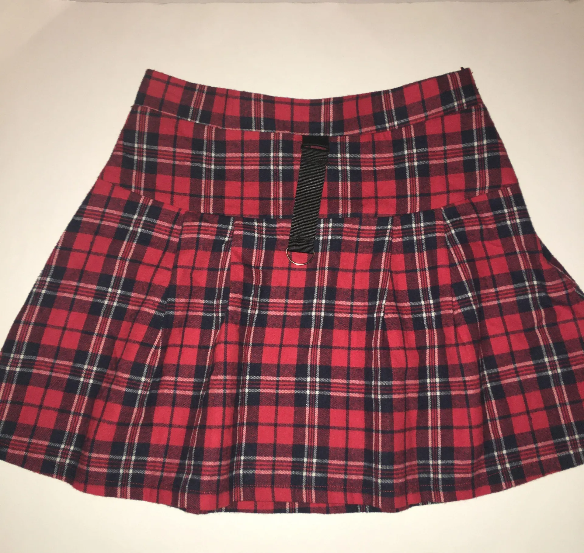 Plaid Mini Skirt Red Size M - Image 2