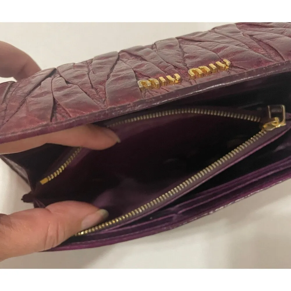 Well loved Miu Miu long dark purple, wallet, leather - Image 4