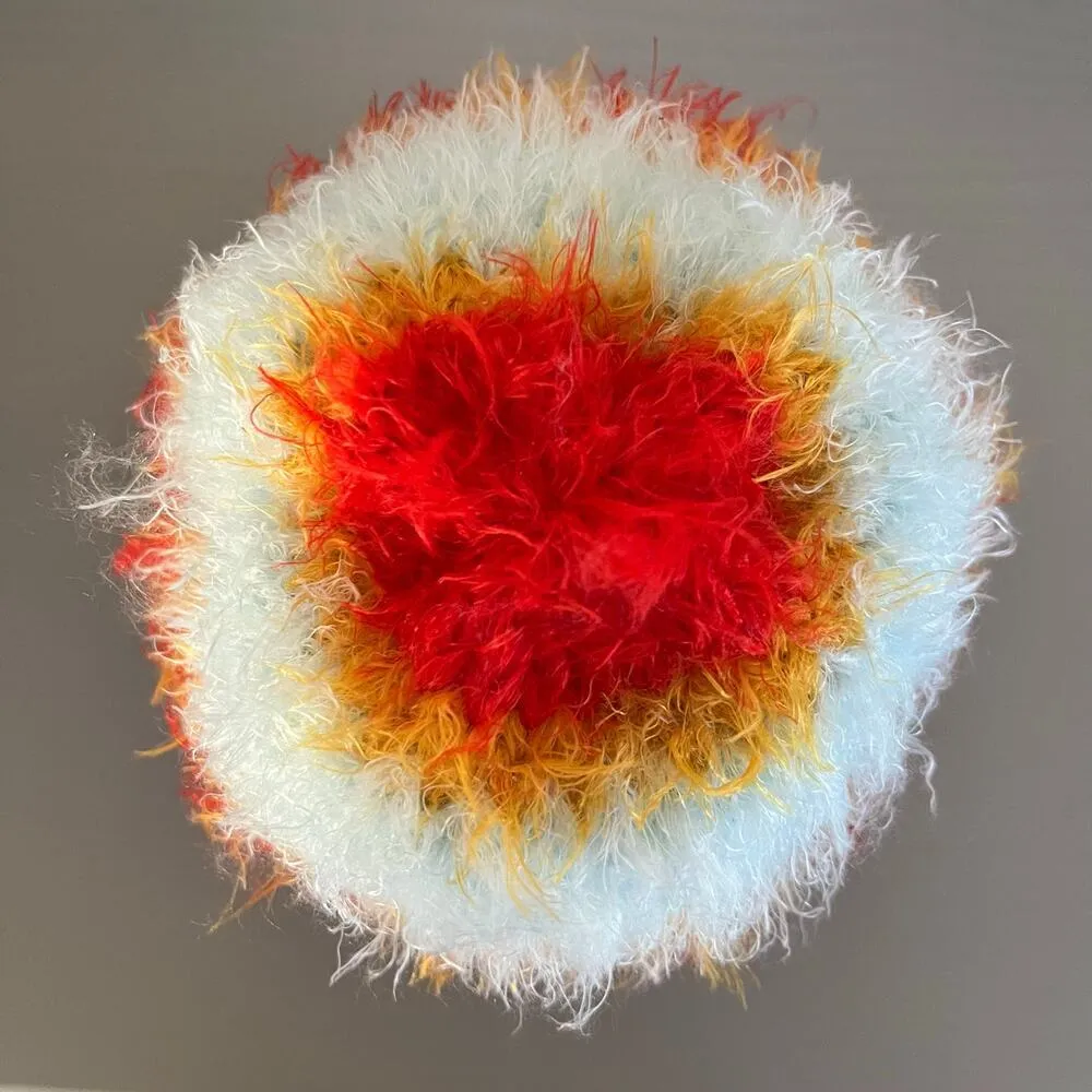 Free People hat beanie knit hat striped fuzzy textured Fall winter - Image 2