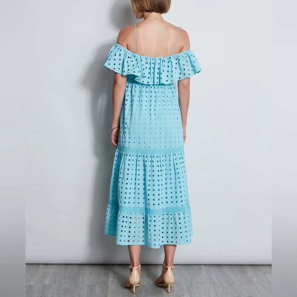 T-Tahari Eyelet Maxi Dress in Blue Haze, Size XS, NEW - Image 4