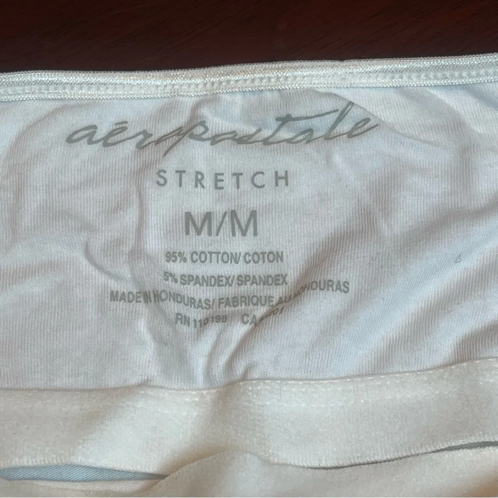 Aeropostale Y2K style Stretch White Cotton Cami Tank Top Built-In Shelf Bra M/M - Image 4