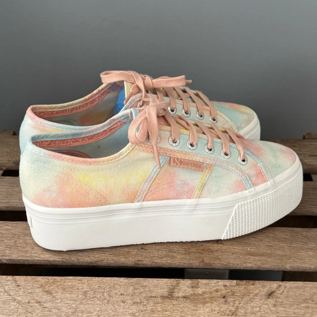 Superga 2790 Fantasy COTW Sneaker in Pastel Tie Dye Size 39/US 8-8.5 A29 - Image 8