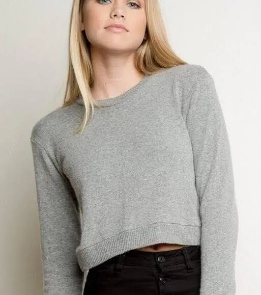 Brandy Melville Gray Cropped Sweater  - Image 2