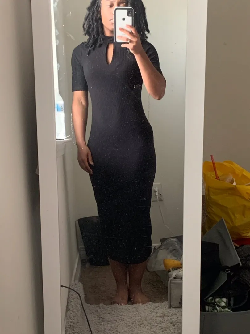 Black Midi Dress - Image 2