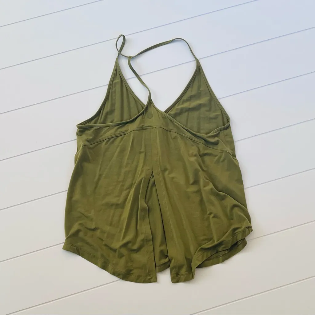 Lululemon modal open back Olive Green Strappy Tank Top - Image 2