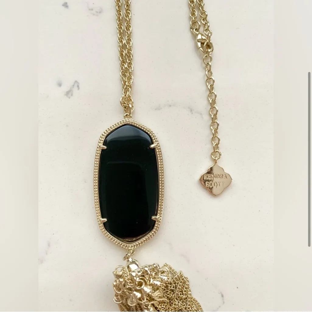 Kendra Scott - Black Iridescent Rayne Necklace | Two Sided | Gold Tone - Image 8