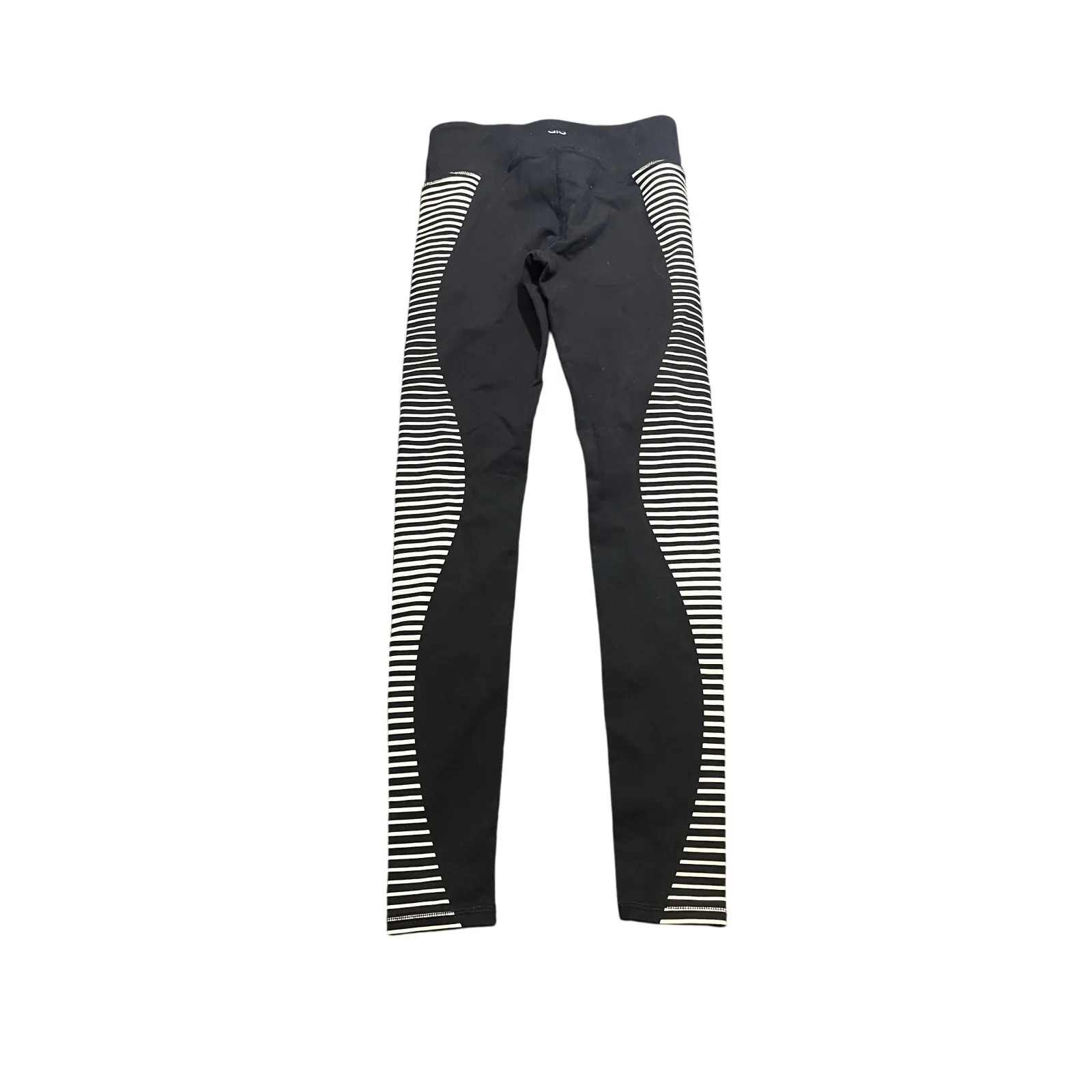 Alo Yoga Airbrush Leggings Black‎ Reflector Stripes Wavy Size XS Athletic Black - Image 5