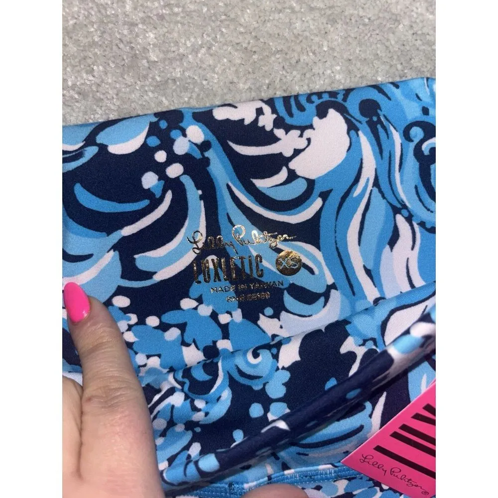 Lilly Pulitzer Luxletic South Beach High Rise Bike Shorts Resort White Mermazing - Image 6