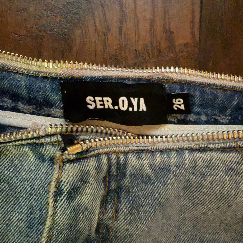 SER.O.YA Hustler Light Blue Flare Jeans Size 26 - Image 7