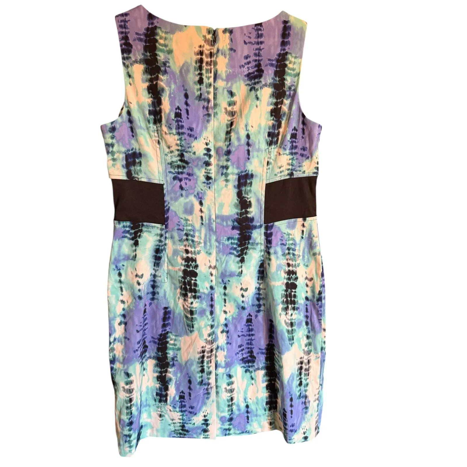 Dress Barn Blues, White, and Black Sleeveless Dress Size 14 Blue - Image 3