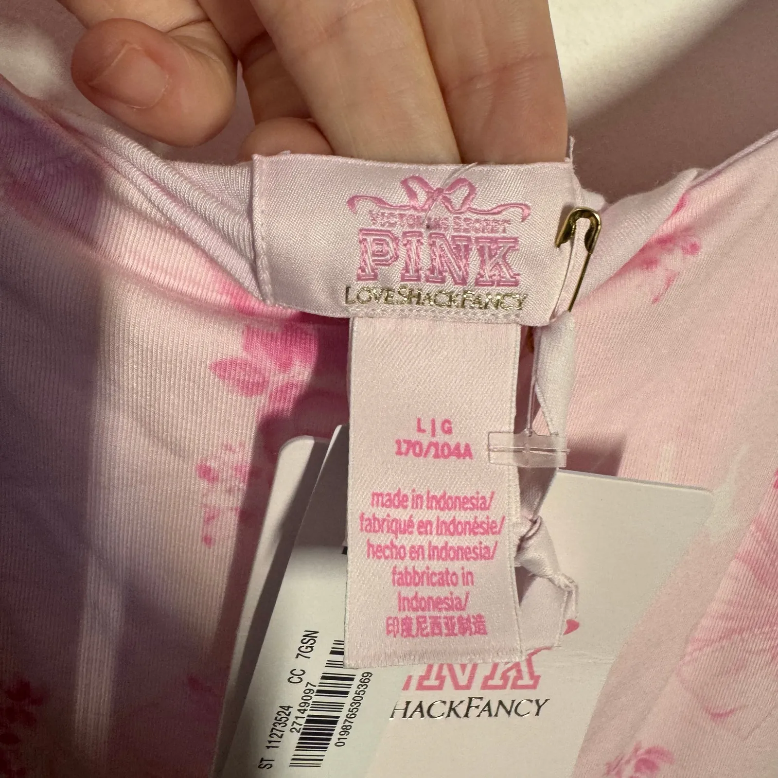 Pink Love Shack Fancy Model Midi Dress Women L Pink Romantic Feminine Lounge NWT Size L - Image 7