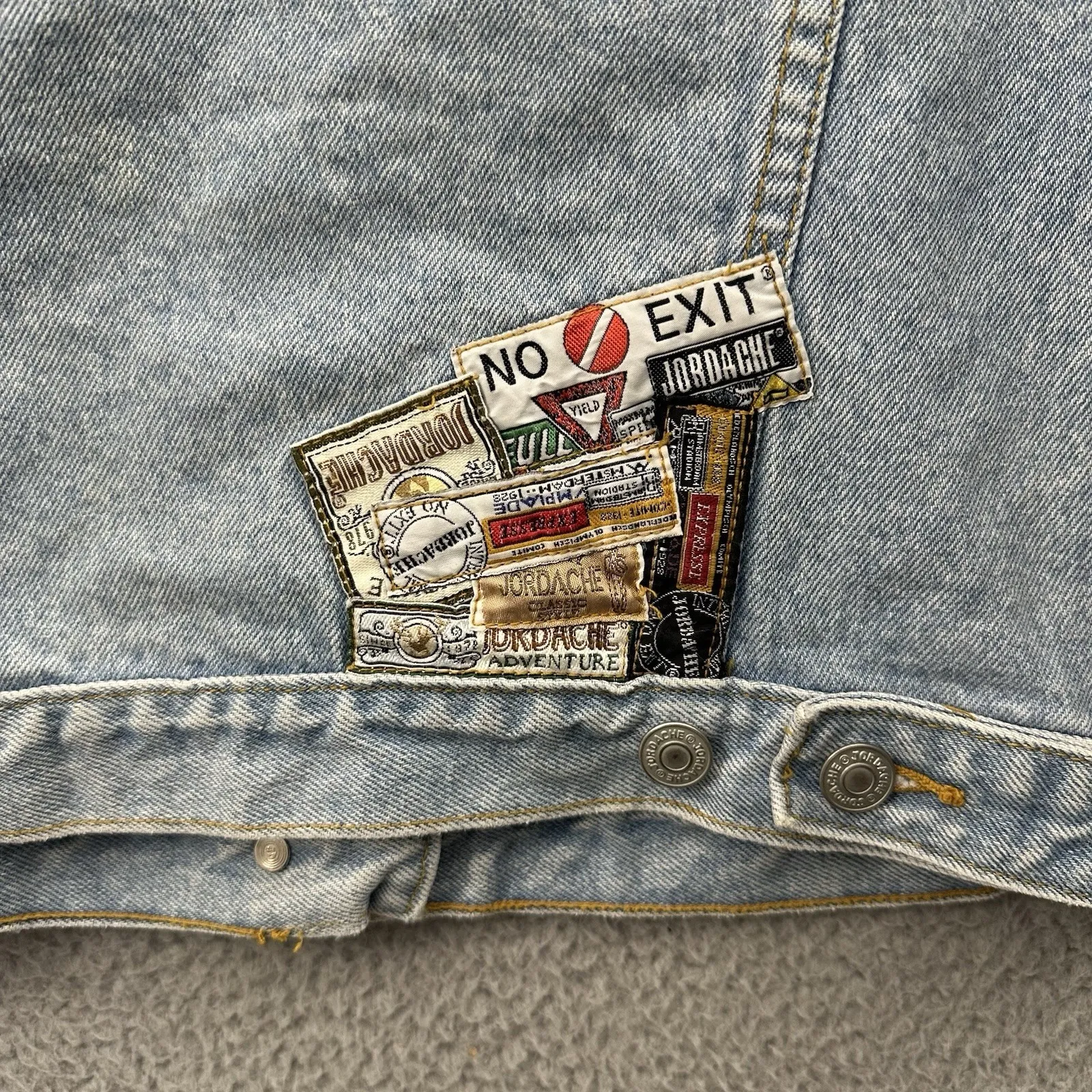 Vintage 1989 Jordache Denim Jean Cropped Jacket Retro Trucker Women's Small - Image 7