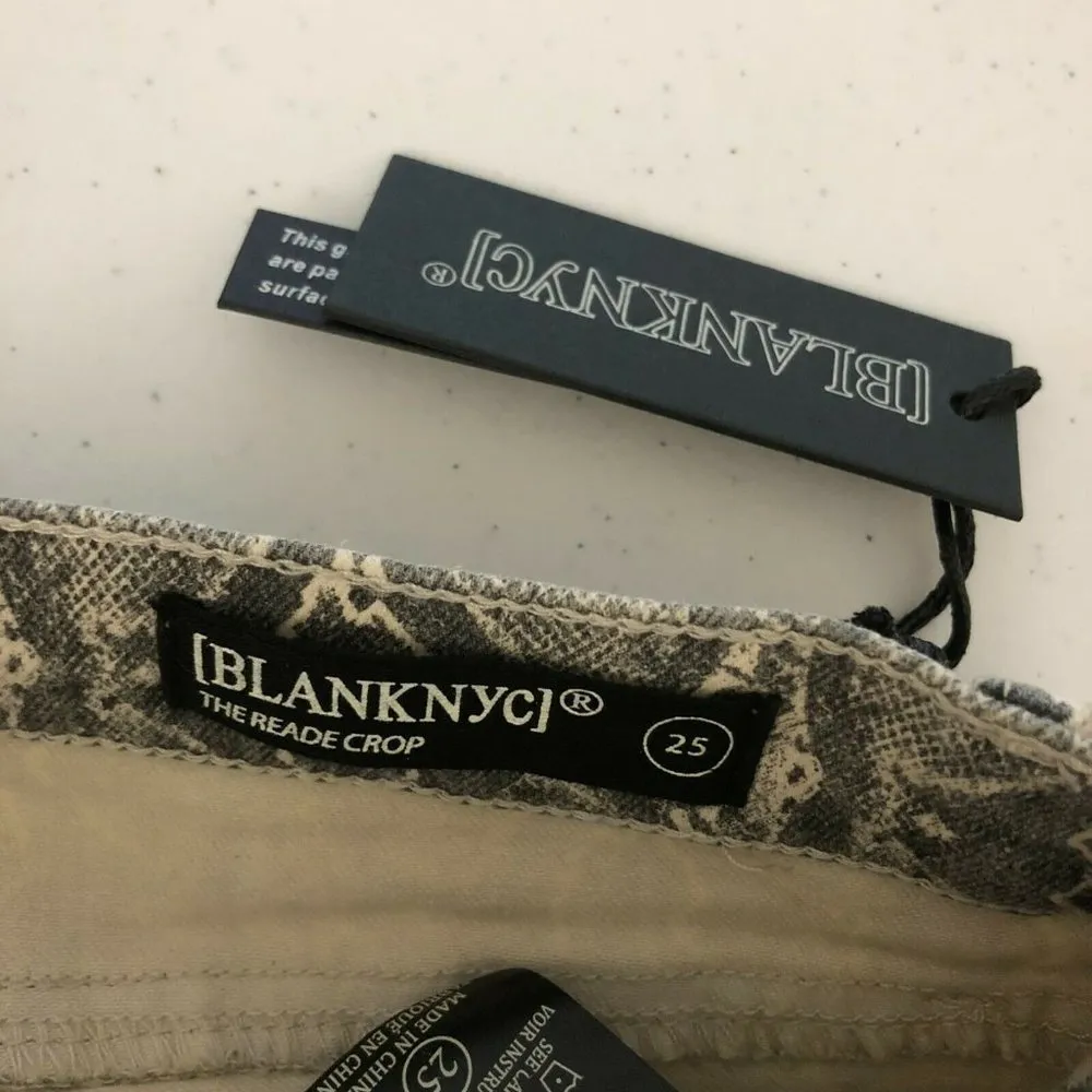 BlankNYC Womens Jeans The Reade Crop Skinny Snake Print Stretch Beige 25 - Image 4
